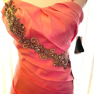 Prom formal dress barbie pink size 5 w/ kick train